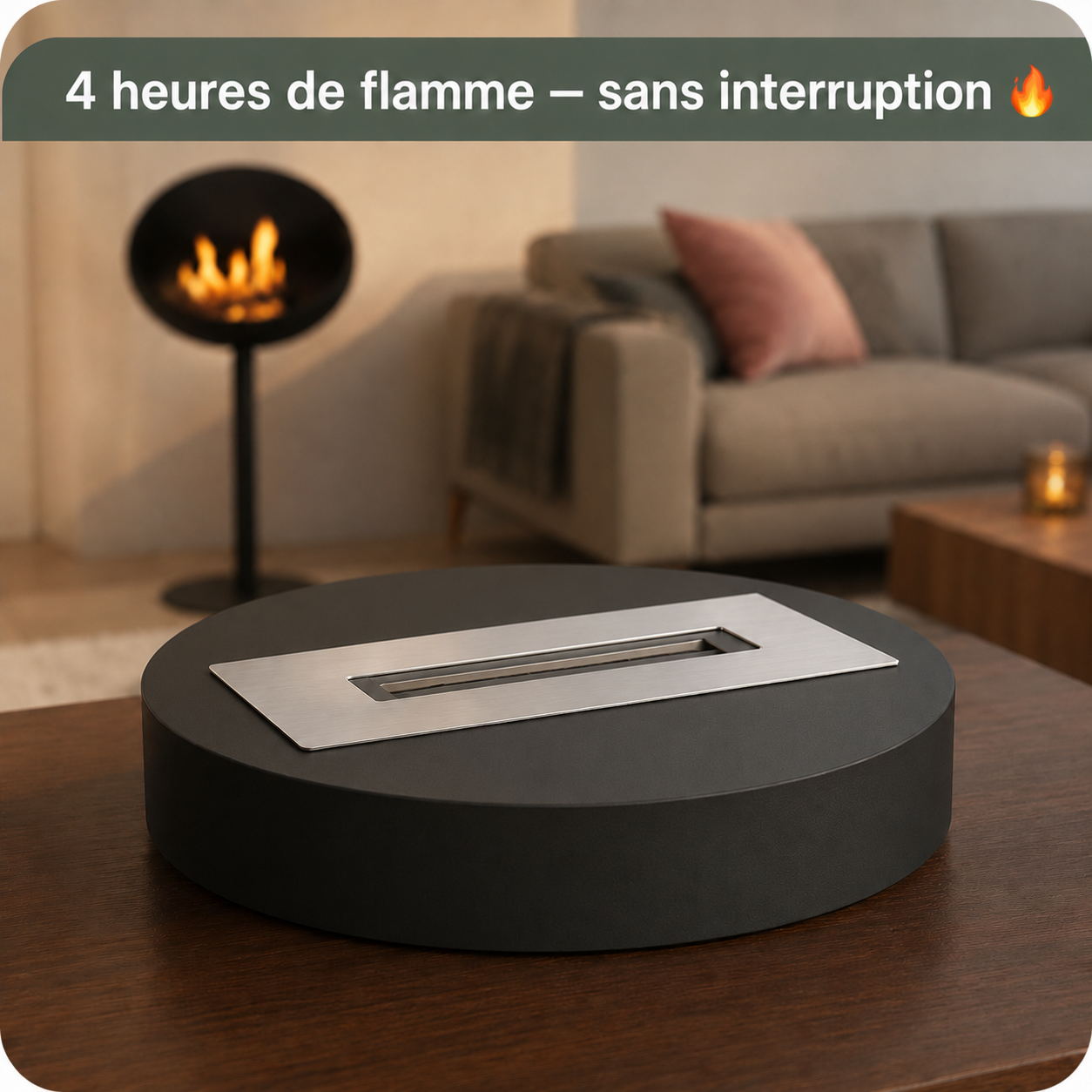 Réservoir Premium — jusqu'à 4h de flamme